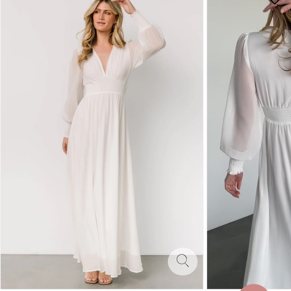 Baltic Born White Long Sleeve Maxi Dress